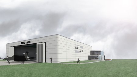 Novostavba letadlového hangáru