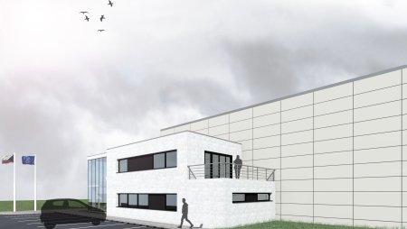 Novostavba letadlového hangáru