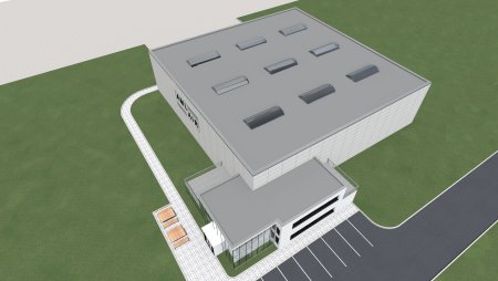 Novostavba letadlového hangáru